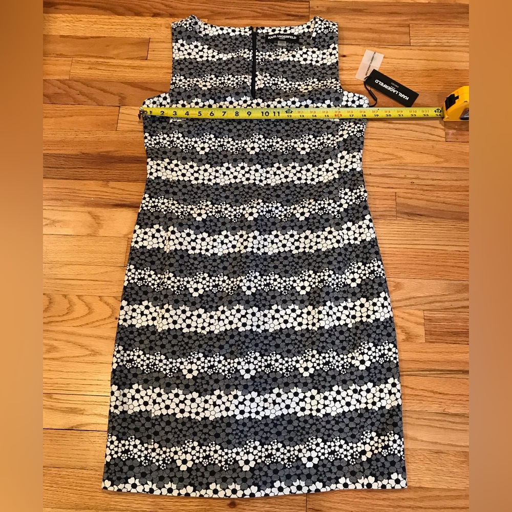 NWT Karl Lagerfeld Paris Dress ( Size 8) Color Black/Gray/ White - Picture 5 of 9
